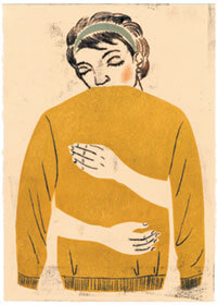 Illustraion: Person hugging themself