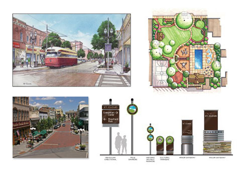 Collage of city planning images