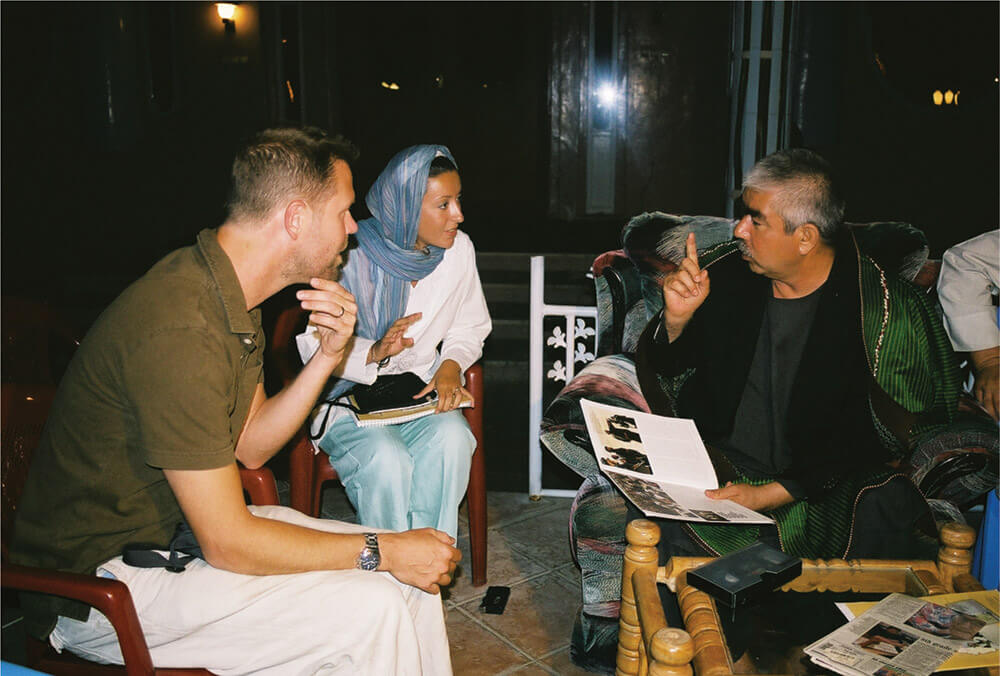 Photo of Williams and his wife, Feyza, with Dostum