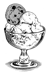 Ice cream in a dish