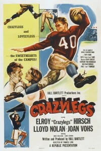 Illustrated poster for movie, "Crazylegs"