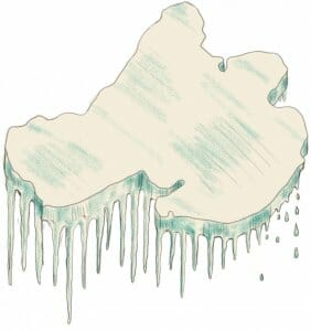 Illustration of ice-encrusted Lake Mendota