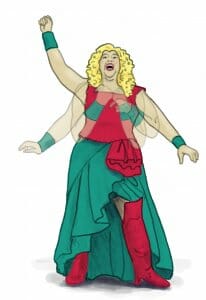 Illustration of blonde opera singer