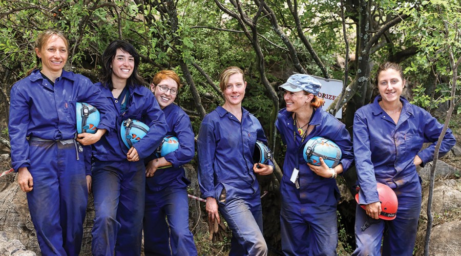 Group of scientists who went down into the cave