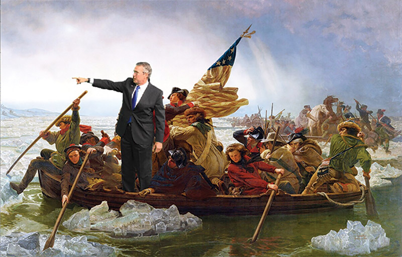 Jeb Bush meme: Washington crossing the Delaware