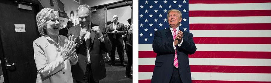 Instagram images from the Clinton and Trump campaigns