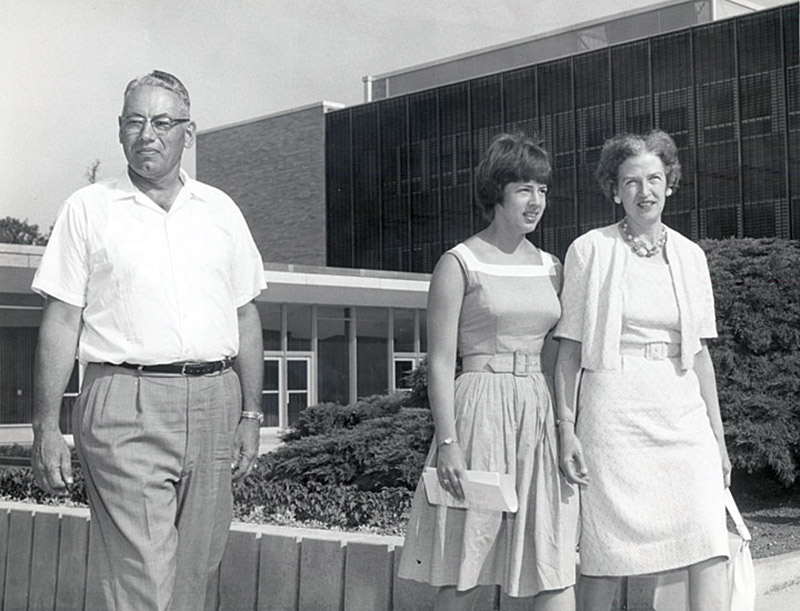 Archival photo of parent and daughter