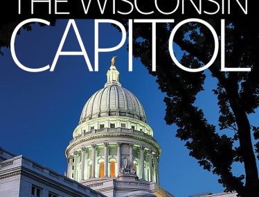 Book cover with photo of Wisconsin capitol building and text, "The Wisconsin Capitol."