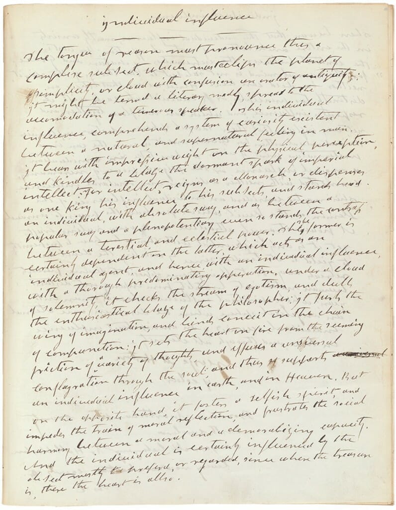 Sample of George Moses Horton's handwritten poetry.