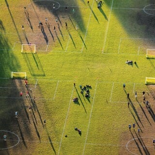 Aerial shot of UW athletic field