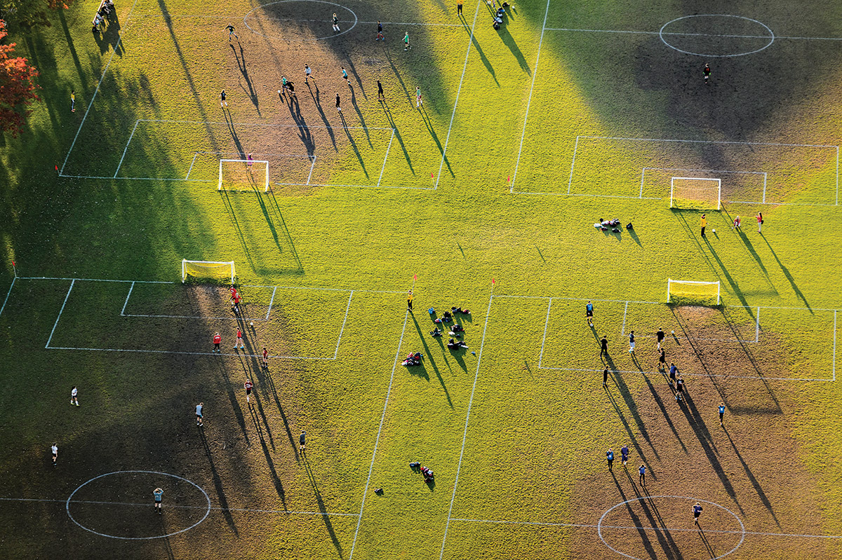 Aerial shot of UW athletic field