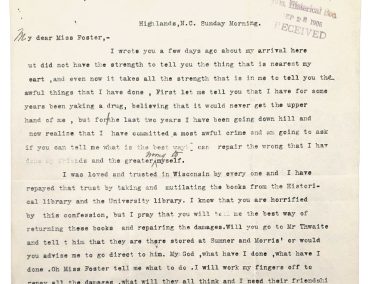 Historical, typewritten letter from 1906