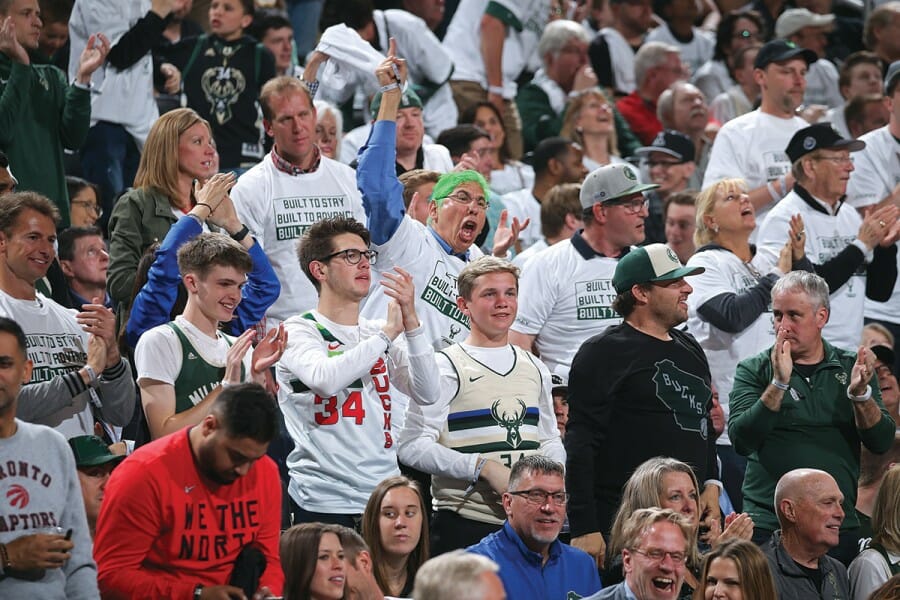 David Margolis at a Milwaukee Bucks basketball game