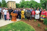 Leaders of UW–Madison and the Ho-Chunk Nation dedicated a plaque that recognizes campus land as the ancestral home of the Ho-Chunk