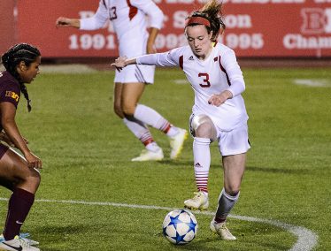 Rose Lavelle on the field during a UW Badger soccer game