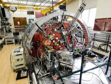 A three-meter-wide hollow sphere that houses a powerful magnet and a series of probes, known as "The Big Red Ball"