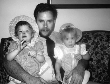 David Carr with young twin daughters