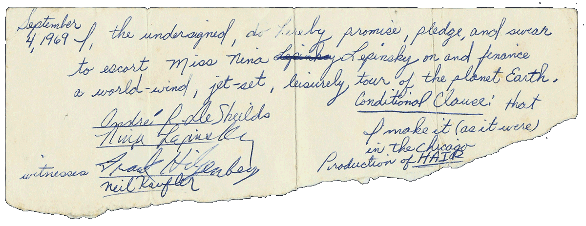 Handwritten IOU note
