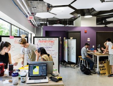 Students collaborate on projects in the UW Makerspace