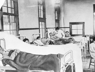 Irish immigrant Mary Mallon, seen in a New York hospital bed