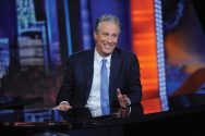 John Stewart on the set of The Daily Show