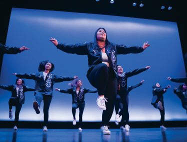 Members of the Alpha Kappa Delta Phi sorority performed at the annual Multicultural Orientation and Reception in 2019.