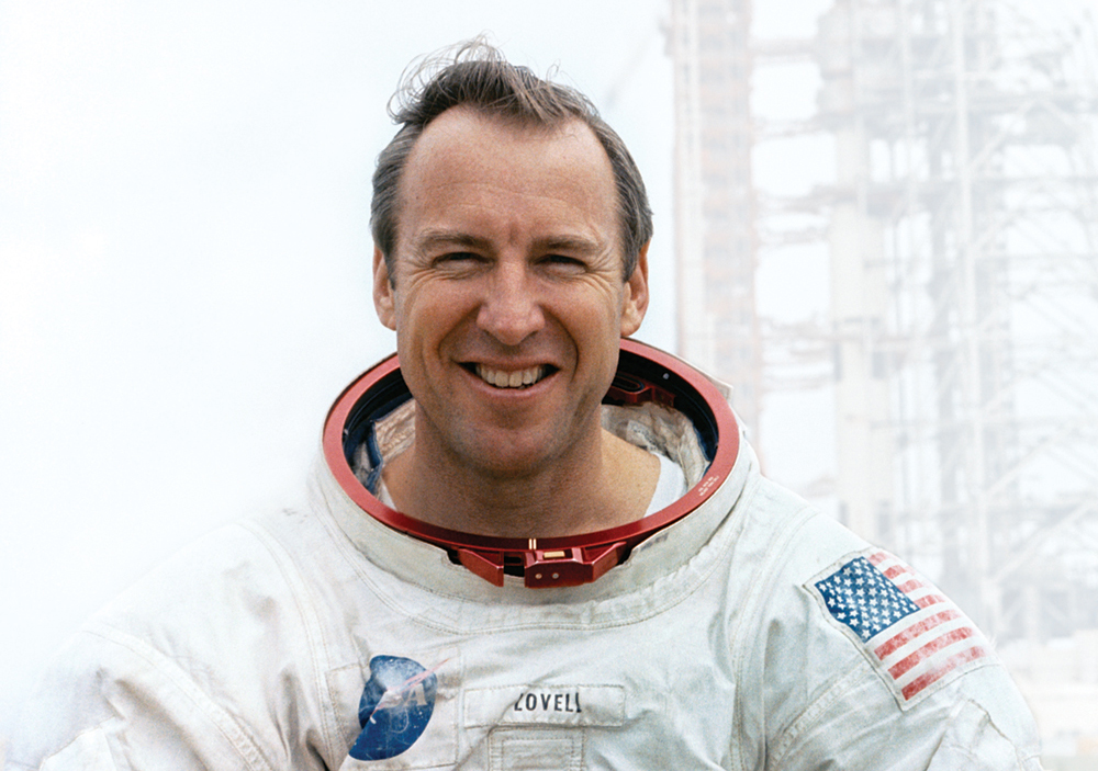 Jim Lovell in a space suit