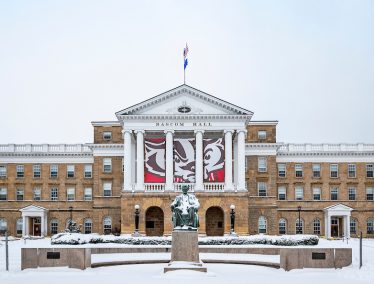 Bascom Hall covered in snow
