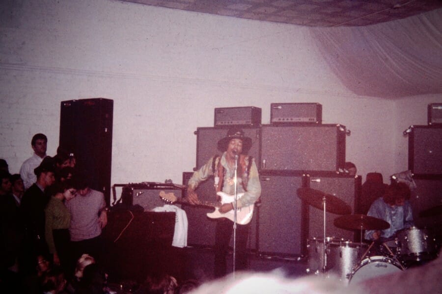 Jimi Hendrix performs at the Factory in Madison