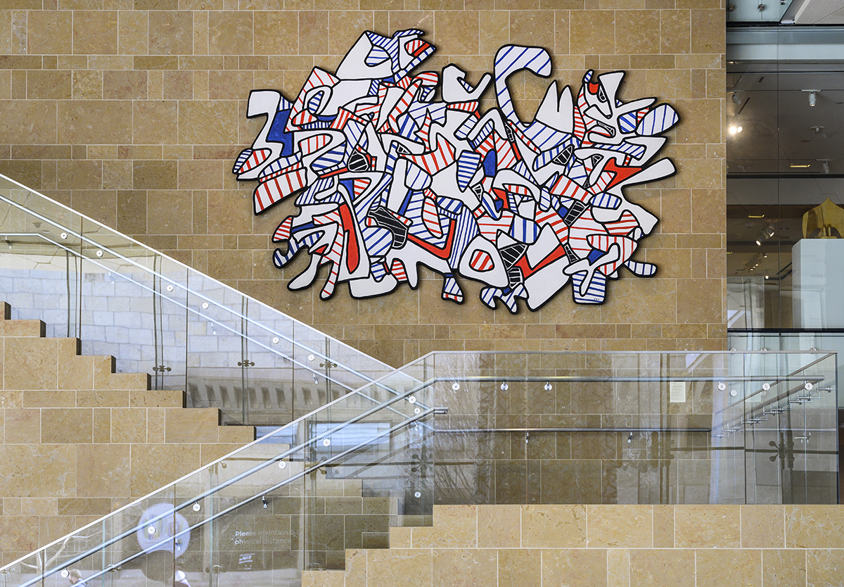 Jean Dubuffet’s 15-foot-wide, 500-pound, eccentrically shaped painting Danse Élance