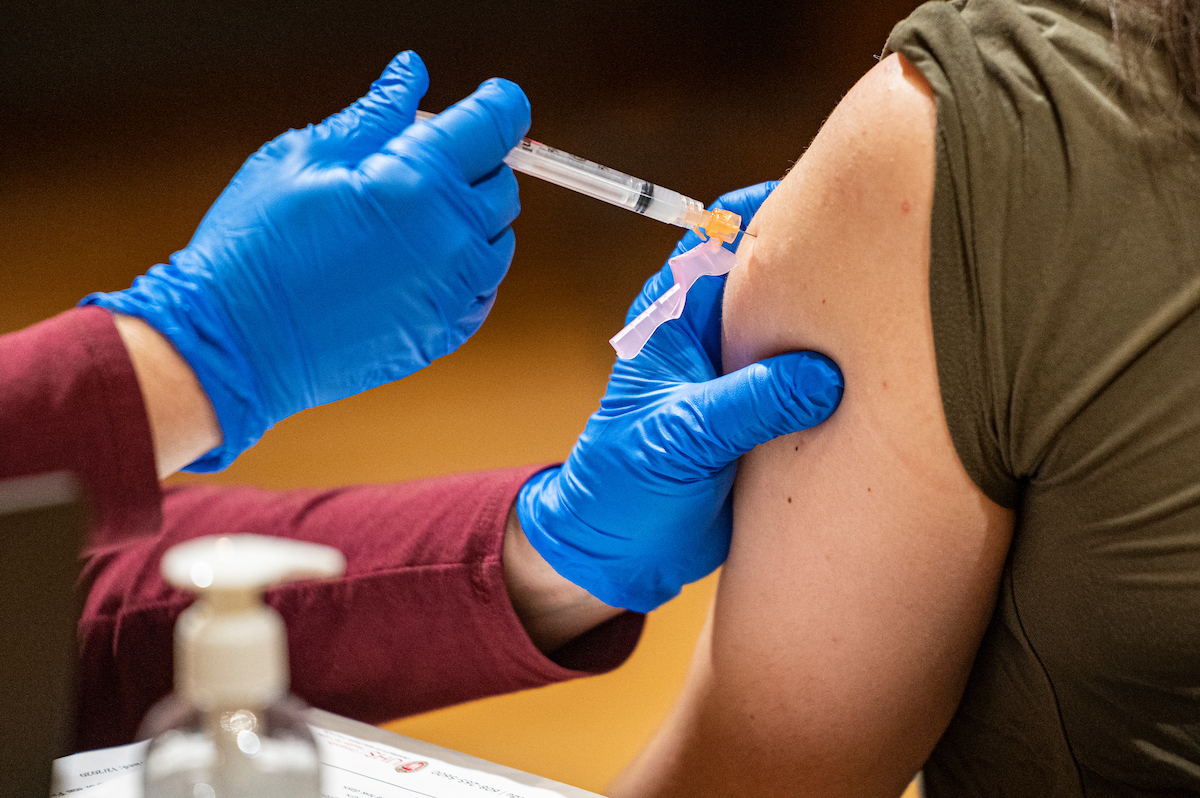 Close up of vaccine being administered