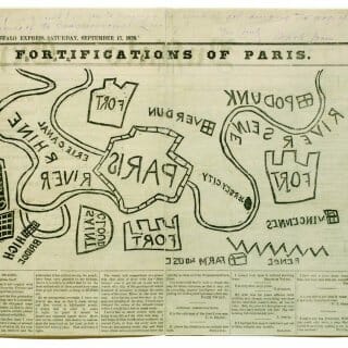 Mark Twain's 1870 illustration, "The Fortifications of Paris"