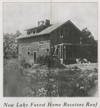 Black and white news clipping photo of a home built as part of the Arboretum subdivision