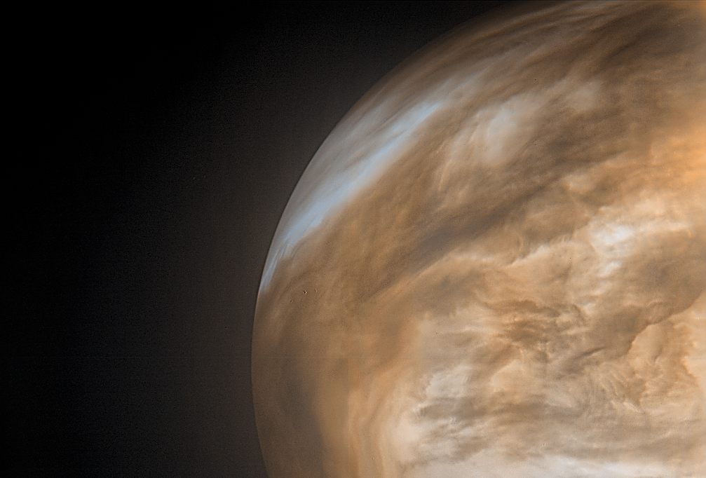 The planet Venus shown from space