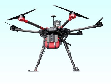 Photo illustration of a drone flying