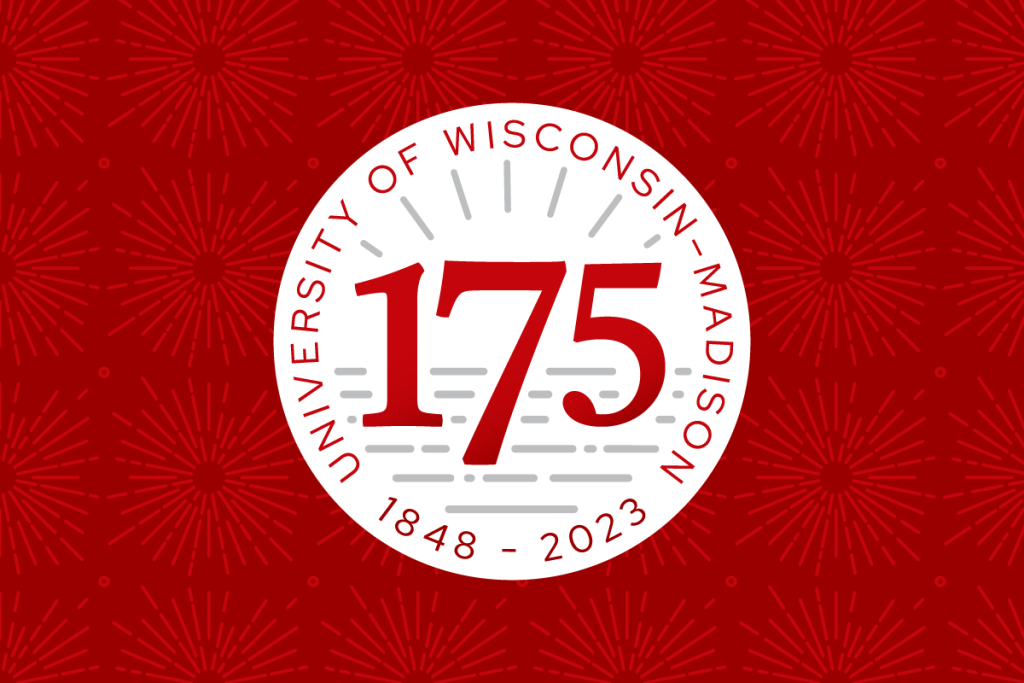 University of Wisconsin–Madison's logo celebrating 175 years, 1848–2023.