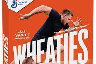 A Wheaties cereal box shows the Watt brothers working out
