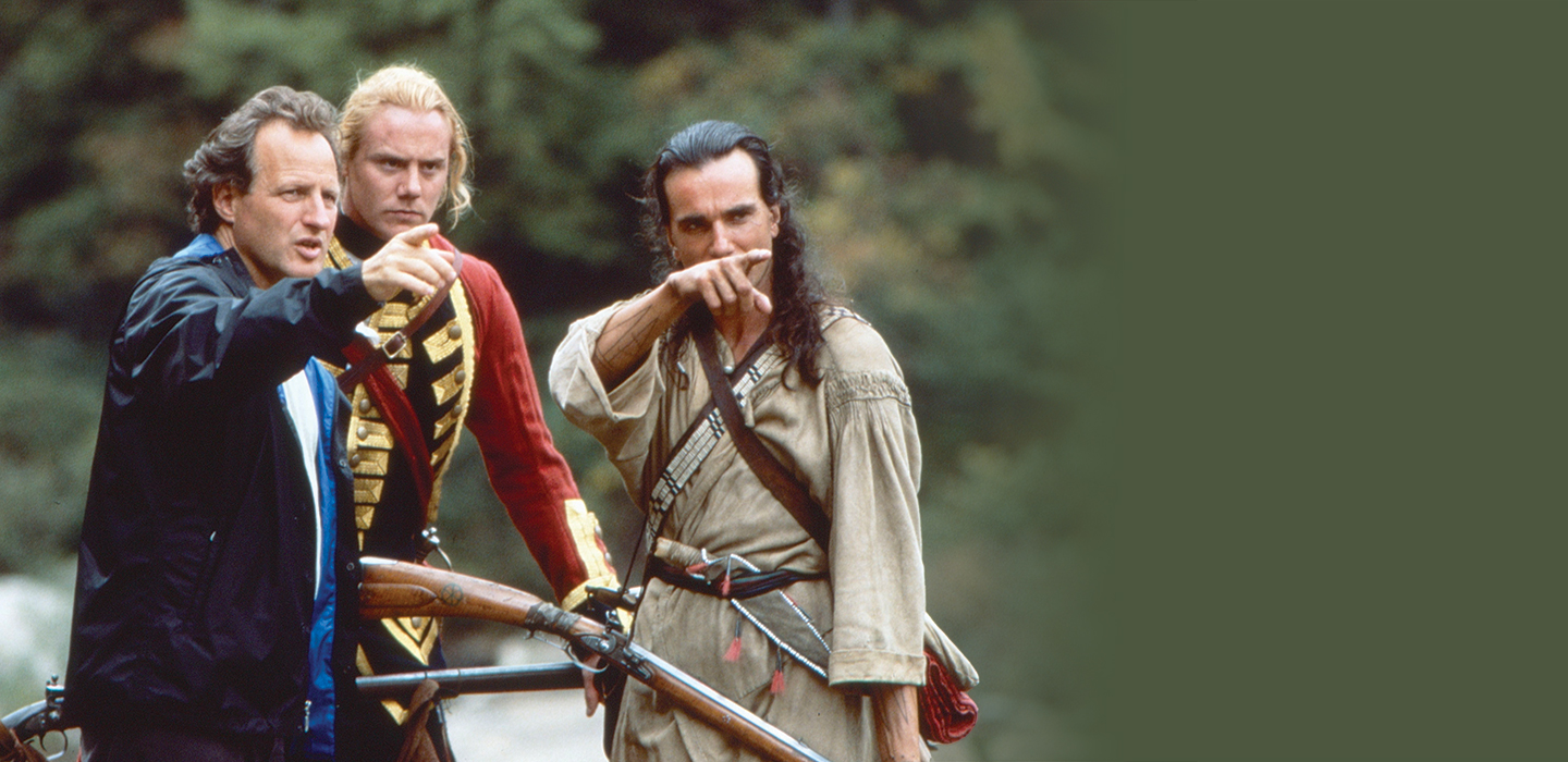 Michael Mann directing a scene from the movie The Last of the Mohicans