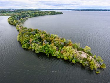 Aerial view of Picnic Point .