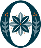 An illustrated letter 'O'.